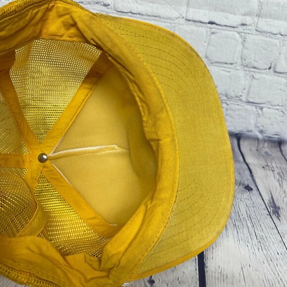 Vintage A1 Tires Trucker Hat Mesh Rope Cap Snapback Embroidered Patch Yellow - Picture 7 of 9